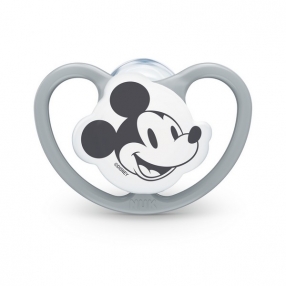 NUK - биберон залъгалка силикон 0-6 мес. 1бр Space Mickey+ box